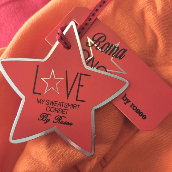 CORSET STYLE ☆ ORANGE ☆ CROPPED HOODIE ☆ NWT - Picture 9 of 13